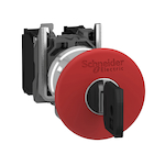 Schneider Electric Harmony™ Square D™ XB4BS9445 Non-Illuminated Pushbutton Operator, 22 mm, 1NC-1NO-SPDT Contact, Red