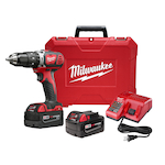 Milwaukee® M18™ 2607-22 Hammer Drill/Driver Kit, 1/2 in Metal Single Sleeve Ratcheting Lock Chuck, 18 VDC, 400/1800 rpm No-Load, Lithium-Ion Battery