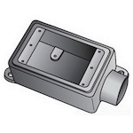 O-Z/Gedney UNILETS™ FS150 Type FS Heavy Duty Shallow Device Box With Internal Ground Screw, Feraloy® Iron Alloy, 21 cu-in Capacity, 1 Gangs, 1 Outlets, 1 Knockouts, 4-11/16 in H x 2-15/16 in W x 2-3/8 in D