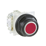 Schneider Electric Harmony™ 9001SKR1RH13 Non-Illuminated Round Type SK Unmarked Pushbutton, 1.18 in, 1NO-1NC Contact, Slow Break Contact, Spring Return Operator, Red