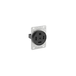 Leviton® 9460 Extra Heavy Duty Grounding Straight Blade Power Receptacle, 125/250 VAC, 60 A, 3 Poles, 4 Wires, Black