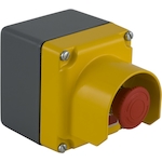 Square D™ Harmony™ 9001KYG1Y2 Guarded Enclosure With Red Turn-To Release Mushroom, For Use With 30 mm Control and Signaling Units, NEMA 1/3/4/6/12/13, -13 to 158 deg F, Die Cast Zinc, Yellow