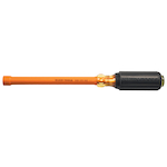 Klein® 646-3/8-INS Insulated Nutdriver, 3/8 in, Hollow Shank, Orange Cushion Grip Handle