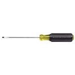 Klein® Cushion-Grip® 607-3 Miniature Screwdriver, 3/32 in Cabinet Point, Steel Shank, 5-3/4 in OAL, Rubber Handle, Polished Chrome, ANSI/ASME Specified