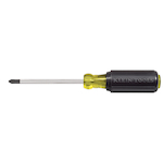 Klein® Cushion-Grip® 603-4 Screwdriver, #2 Phillips® Point, Steel Shank, 8-1/4 in OAL, Acetate Handle, Polished Chrome, ANSI/ASME Specified