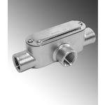Calbrite™ S60500TE00 Type T Conduit Body, 1/2 in Hub, 8, 5 cu-in, 316 Stainless Steel, Silver Polished