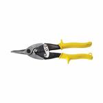 Klein® 1102S Bulldog Offset Regular Self-Opening Aviation Snip, 18 ga Cutting, 1-1/2 in L of Cut, Straight/Wide Curve Snip, Forged Steel Blade, Plastic Handle