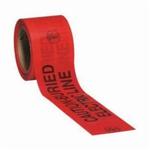 Klein® 58003 Barricade and Warning Tape, 1000 ft L x 3 in W, Black on Red, Polyethylene
