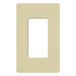 Lutron® Claro® CW-1-IV Screwless Standard Wallplate, 1 Gang, 4.69 in H x 2.94 in W x 0.3 in D, Thermoset, Ivory;Diva® CW-1-IV Rectangle Decorator Wallplate, 1 Gang, 4.69 in H x 2.94 in W, Thermoplastic, Ivory
