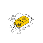 Turck NI20-Q14-AP6X2 Inductive Sensor, PNP Output, NO Contact, 10/30 VDC