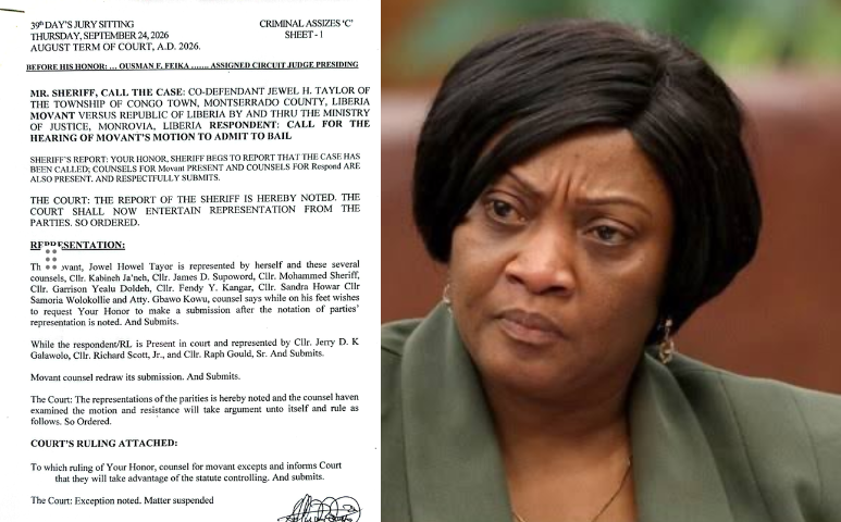 Liberia: COURT DENIES Bail Request to former Vice President JEWEL Howard Taylor