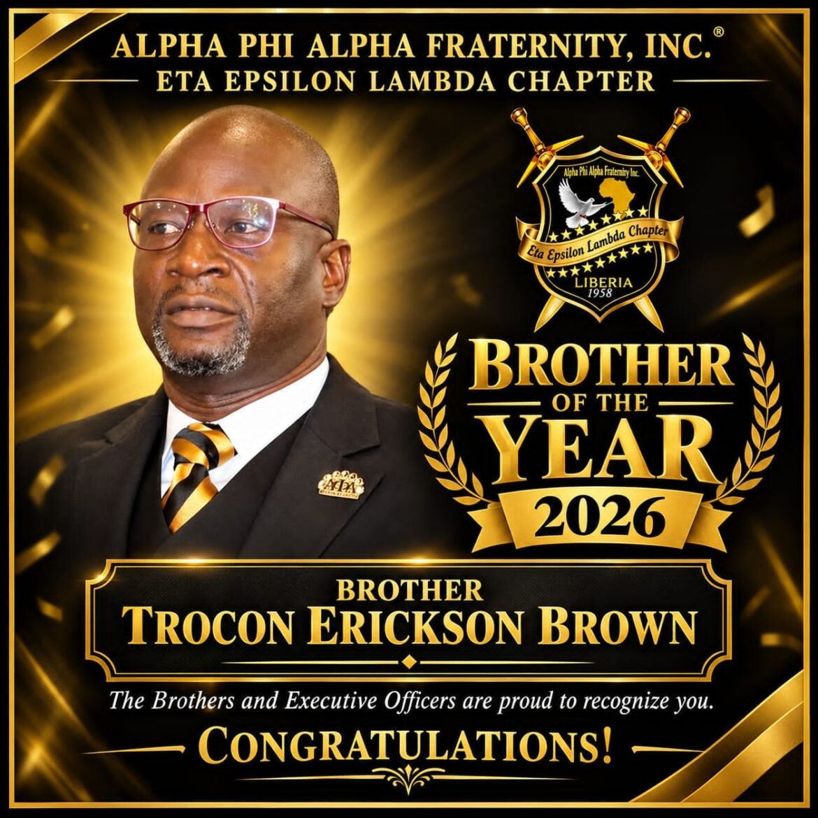 Brothers of Eta Epsilon Lambda Chapter, Greetings!