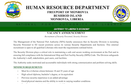 Recruitment of Security Personnel, Security Division