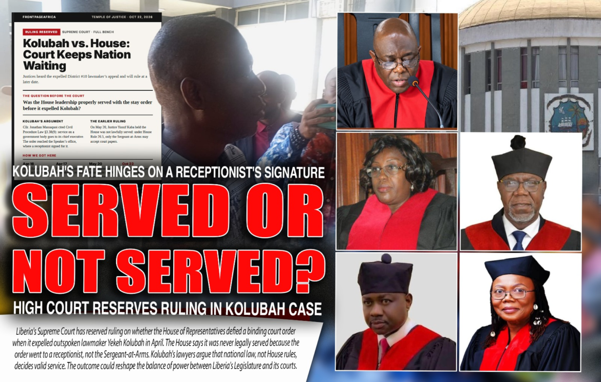 Liberia’s Supreme Court Weighs Whether Parliament Defied Its Order in Expelling Outspoken Lawmaker