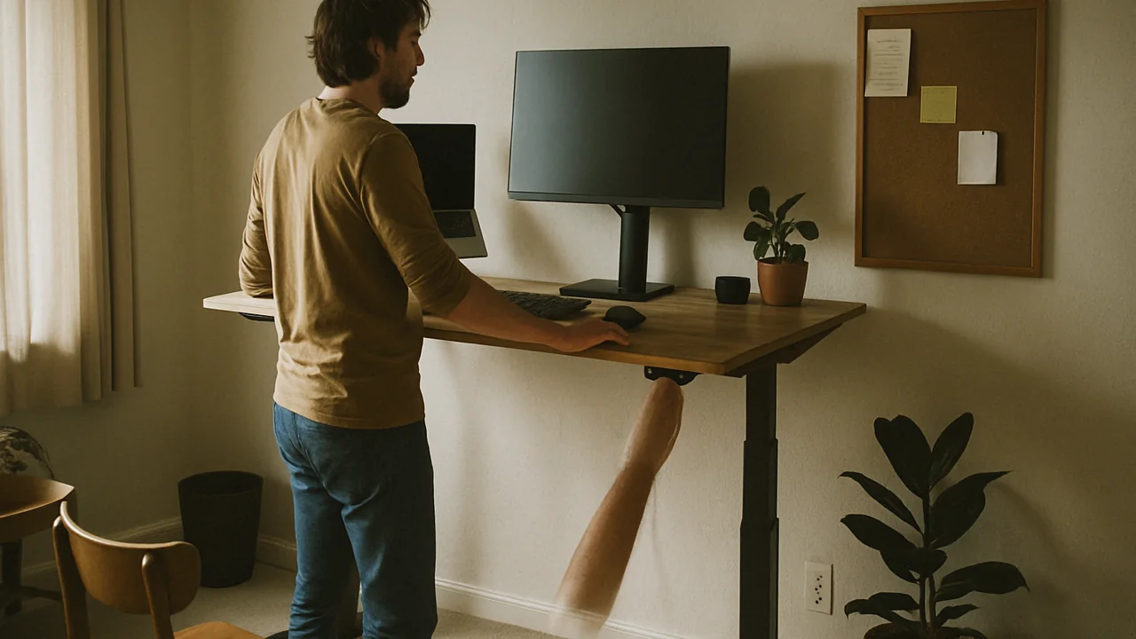 Corner Workflow Zones for a compact L-shaped desk setup