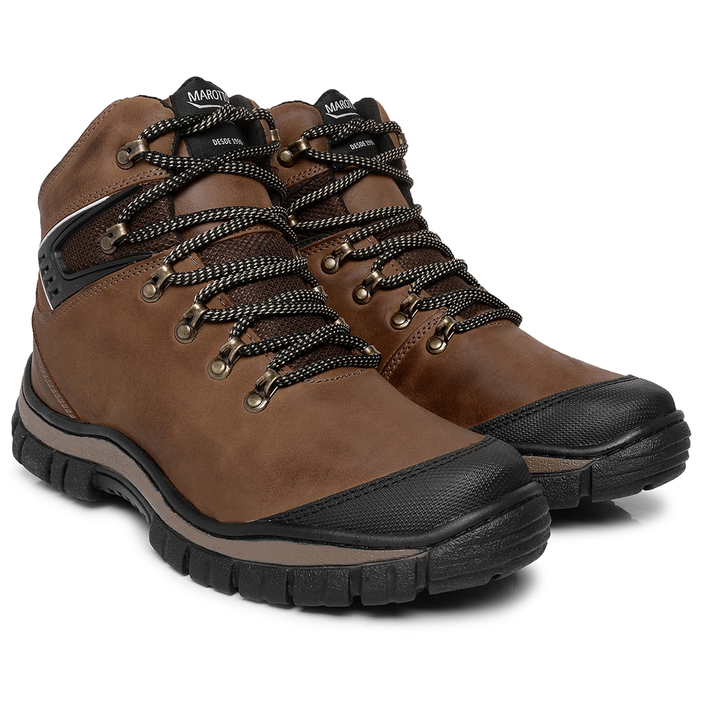 Bota Adventure Coturno Couro Masculina Moda Casual Sola Tratorada Cano médio Modelo Robusta Estilosa