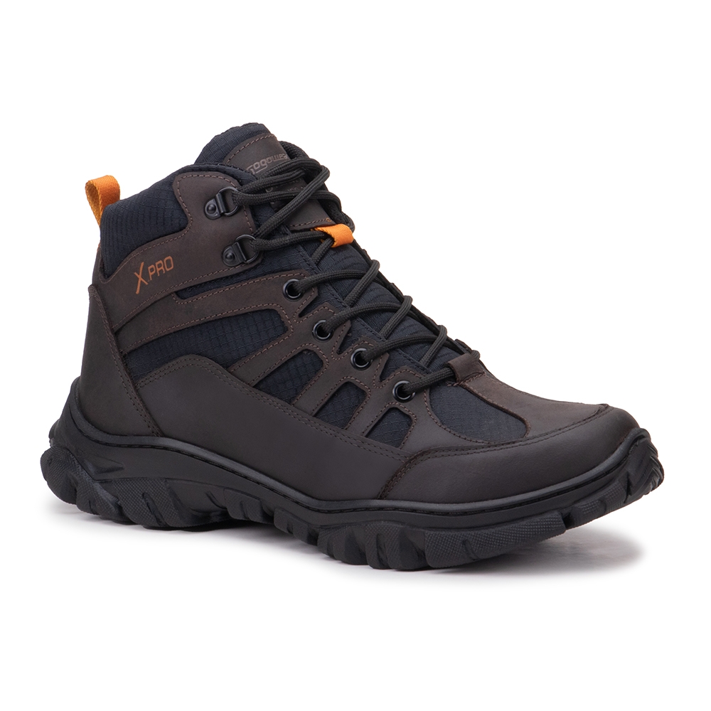 Bota Adventure Couro Masculino Cadarço Estilo Qualidade Resistente Confortável