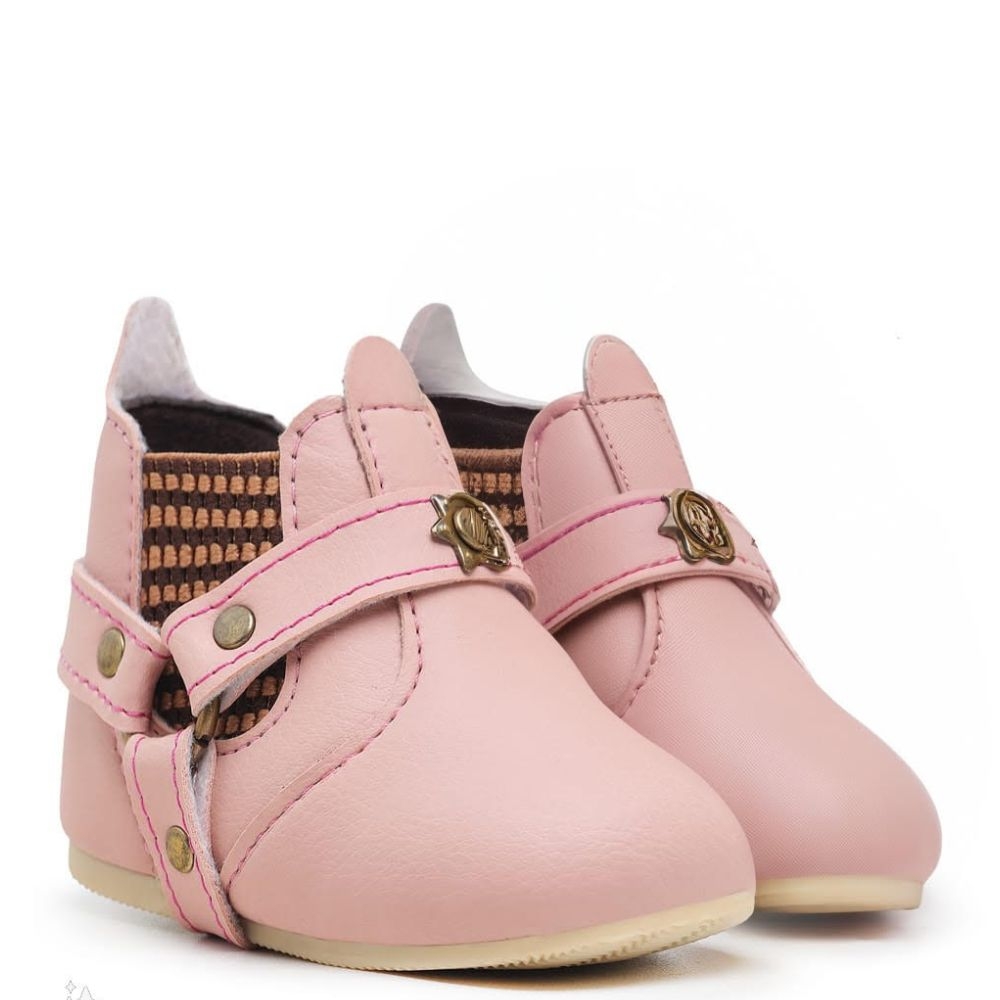 Bota Country Menina para Bebê com Detalhes Cor Rosa