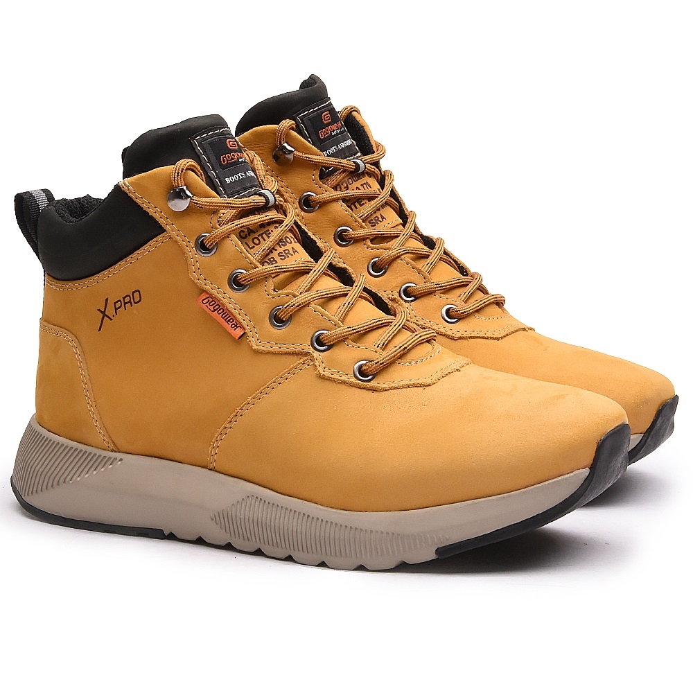 Bota Coturno Adventure Esporte Couro Conforto Masculino Cano Curto Cadarço Sola Antiderrapante