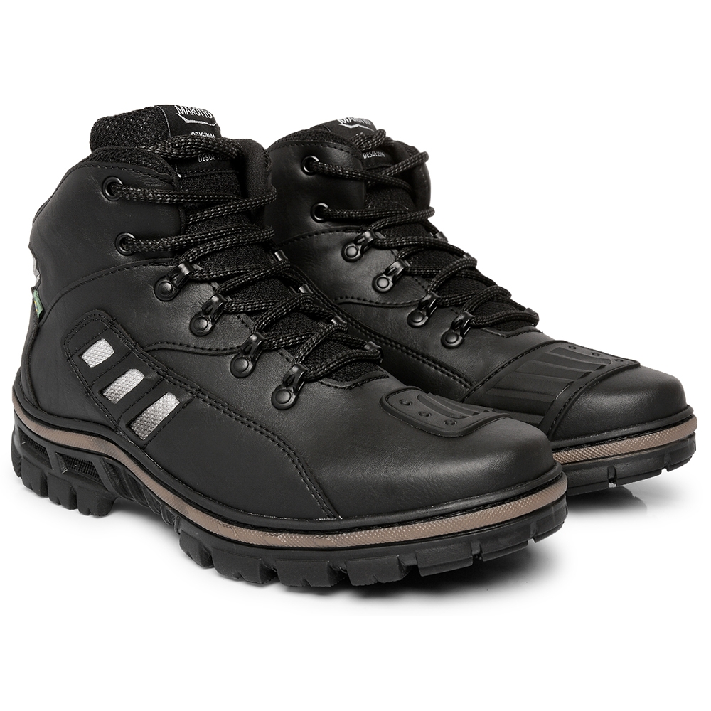 Bota Coturno Adventure Masculino Motociclista Trilha Cadarço Sola Tratorada Leve Estilo Conforto