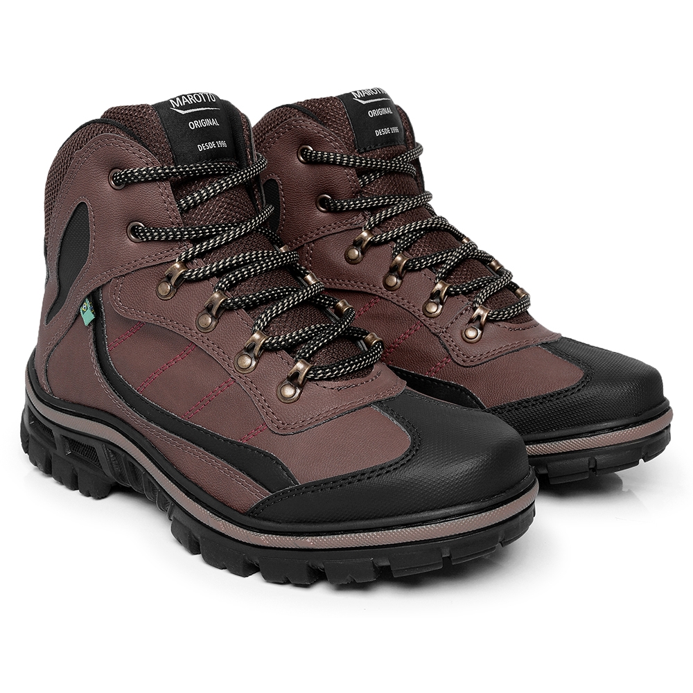 Bota Coturno Adventure Robusto Cano Médio Moda Casual Trilha Motoqueiro Sola Tratorada com Cadarço