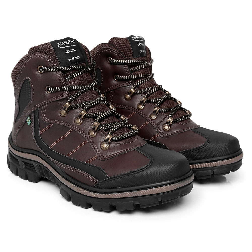 Bota Coturno Adventure Robusto Cano Médio Moda Casual Trilha Motoqueiro Sola Tratorada com Cadarço