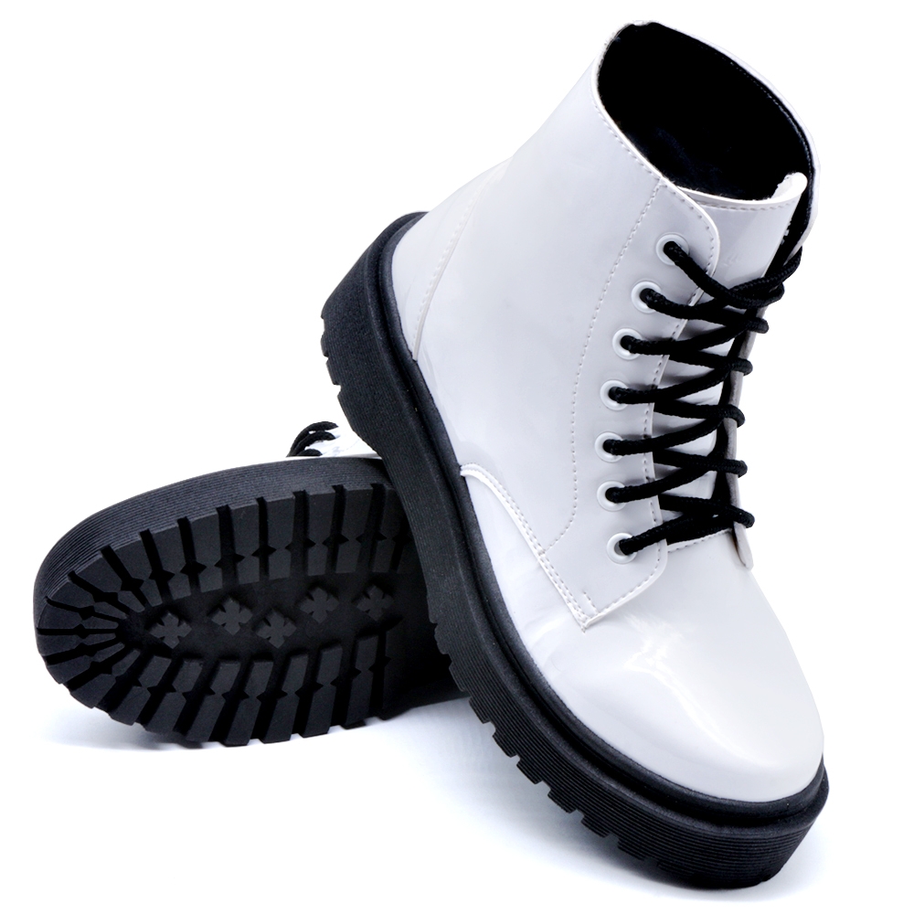 Bota Coturno Casual Dk Shoes com Cadarço Branco