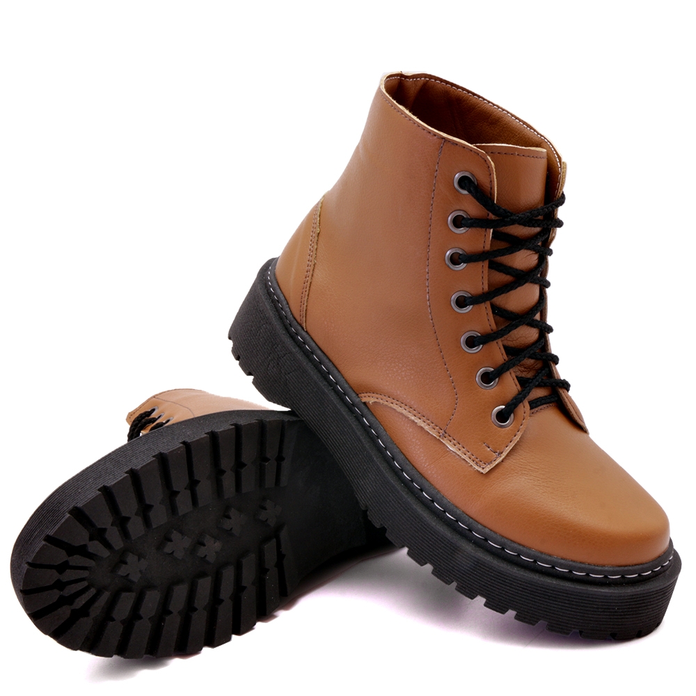 Bota Coturno Casual Dk Shoes com Cadarço Caramelo