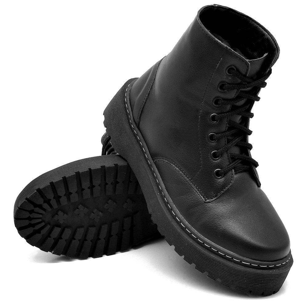 Bota Coturno Casual Dk Shoes com Cadarço Preto