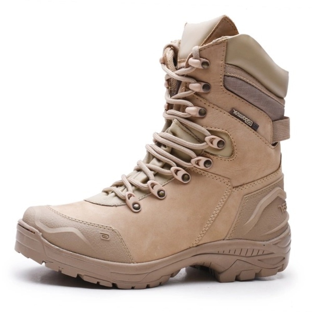 Bota Coturno Tática Militar Cano Longo Couro Adventure com Cadarço Sola Robusta Leve Antiderrapante