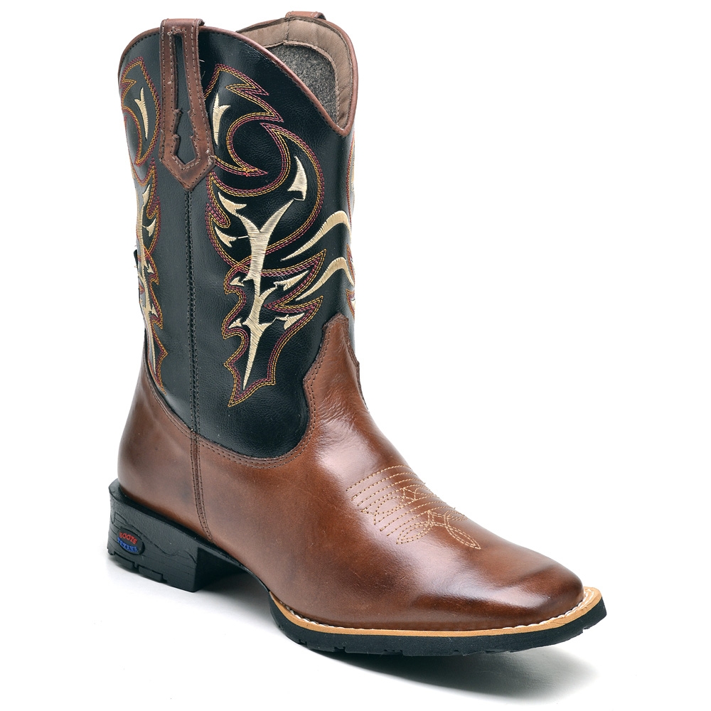 Bota Texana Masculina em Couro Fak Boots