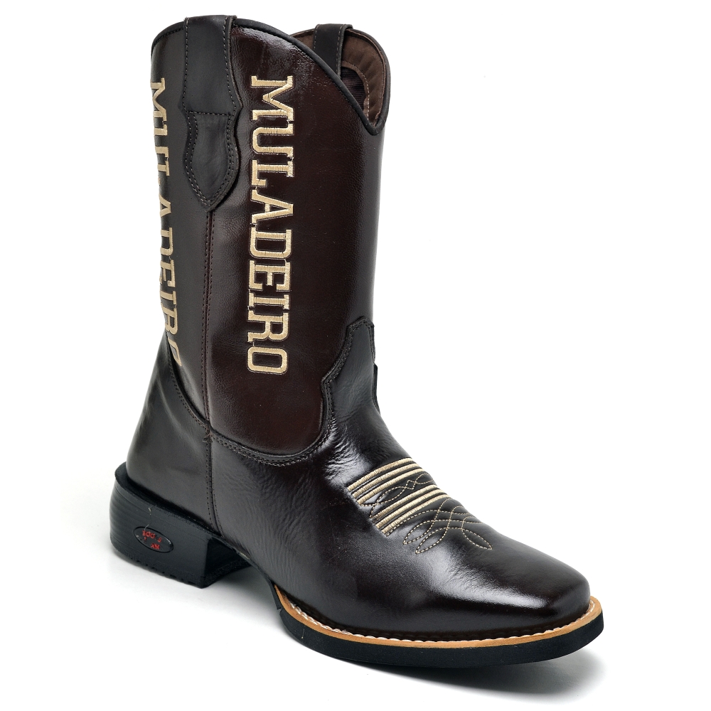 Bota Texana Masculina em Couro Fak Boots