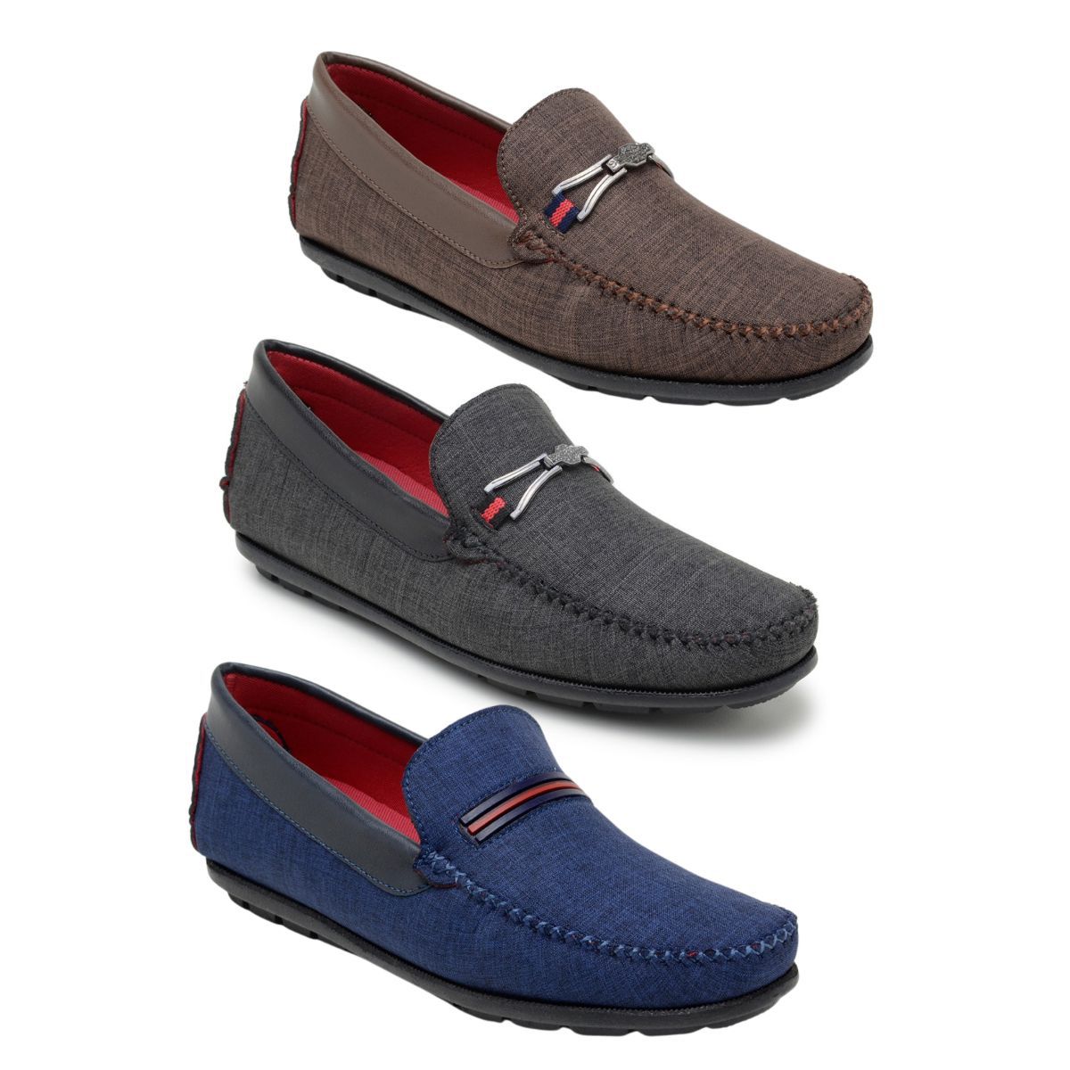 Kit 3 Pares Mocassim Casual Masculino Op Santos Multicolorido