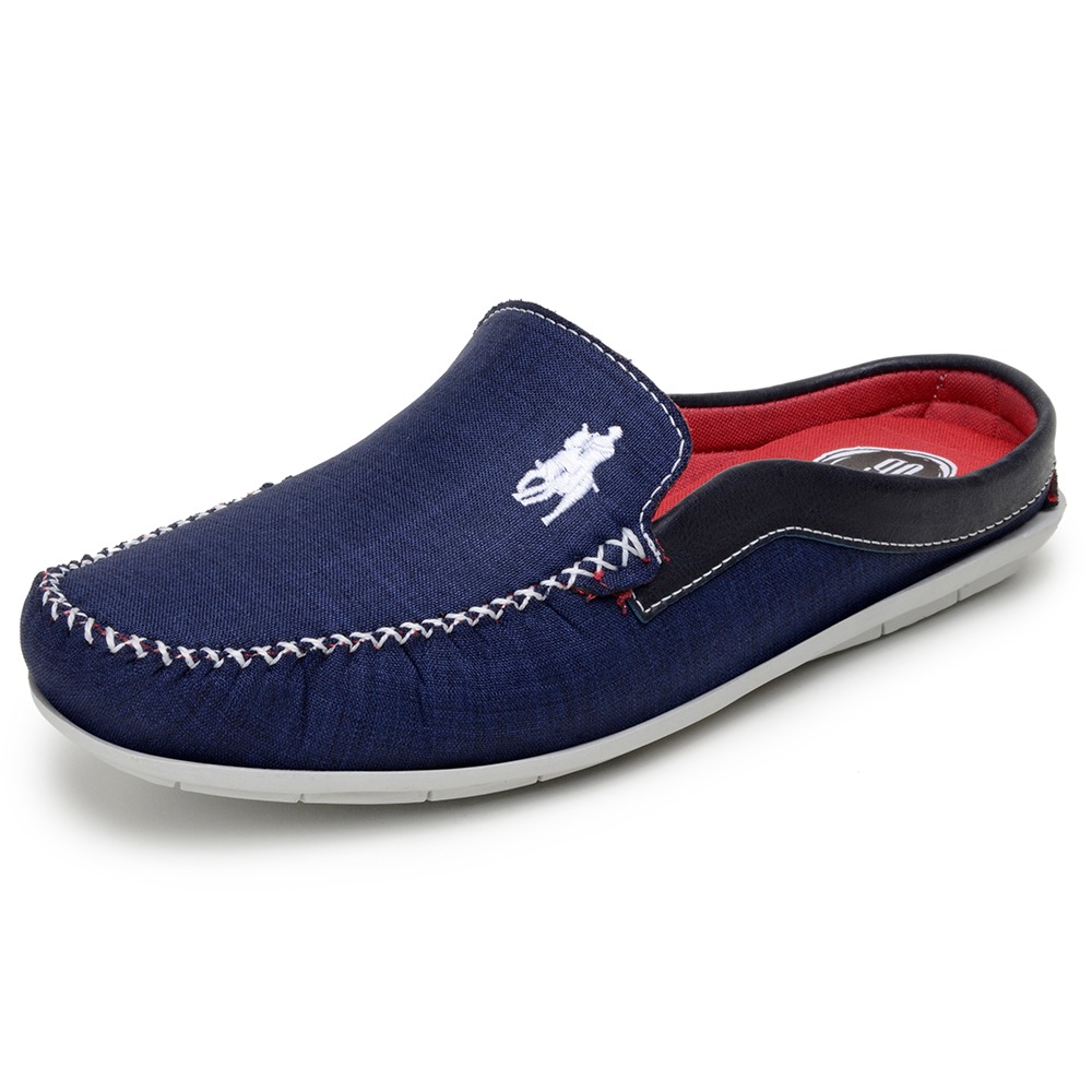 Mule Mocassim Casual Masculino Op Santos Azul