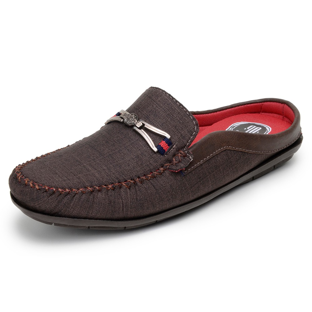 Mule Mocassim Casual Masculino Op Santos Marrom