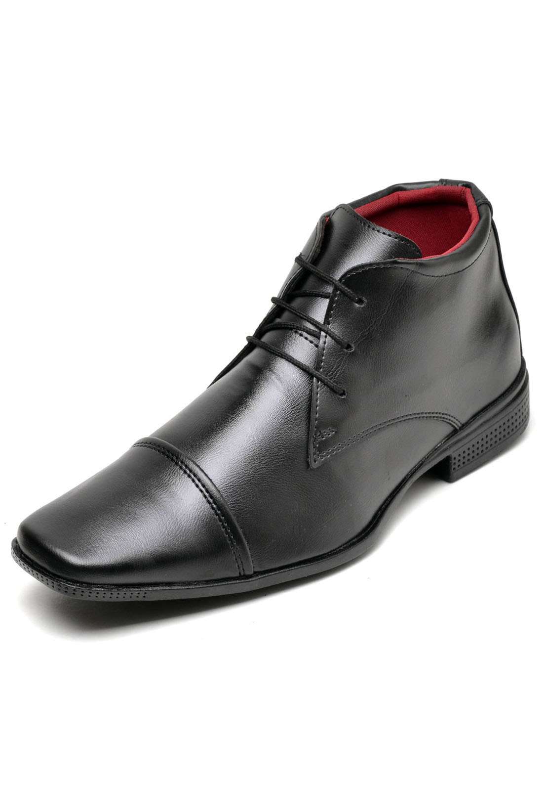 Bota Social Masculino Preto Cano Alto Top Flex