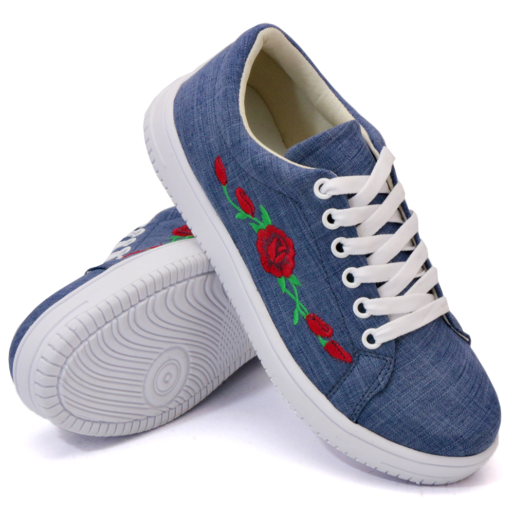 Tênis Casual Feminino com Cadarço Dk Shoes  Azul