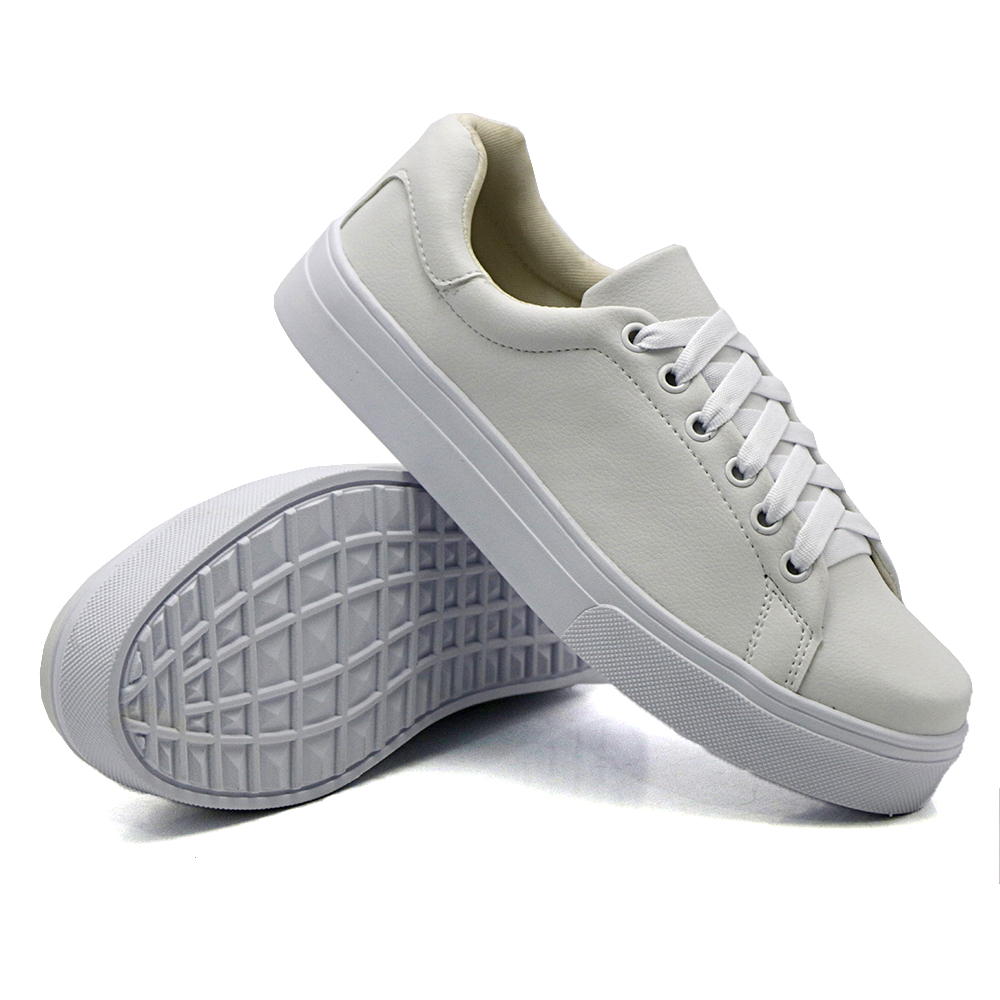 Tênis Casual Feminino com Cadarço Dk Shoes Branco