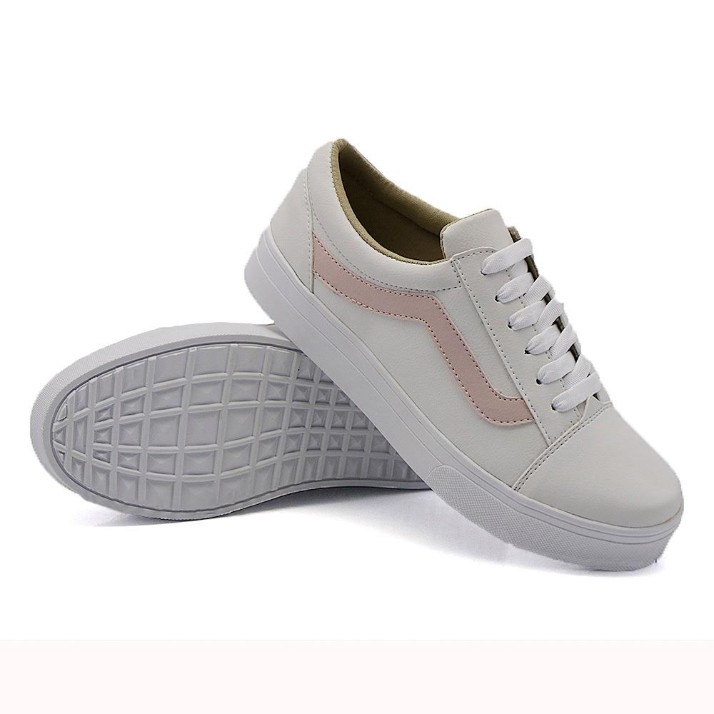 Tênis Casual Feminino com Cadarço Dk Shoes Branco