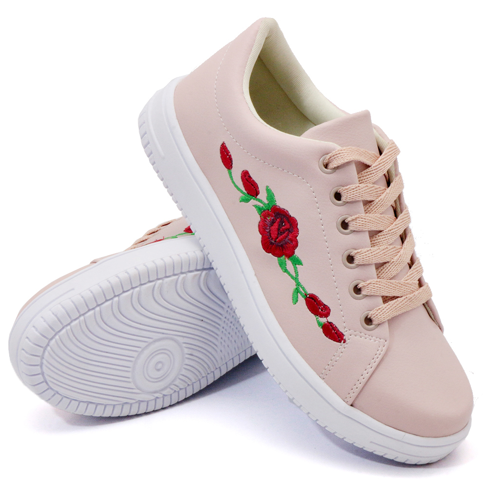 Tênis Casual Feminino com Cadarço Dk Shoes  Rosê