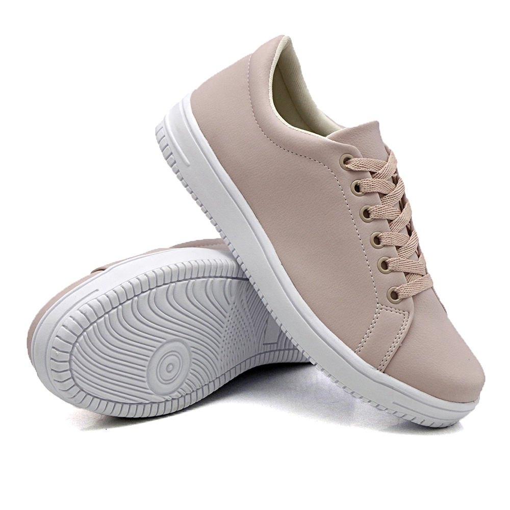 Tênis Casual Feminino Dk Shoes com Cadarço Rosê