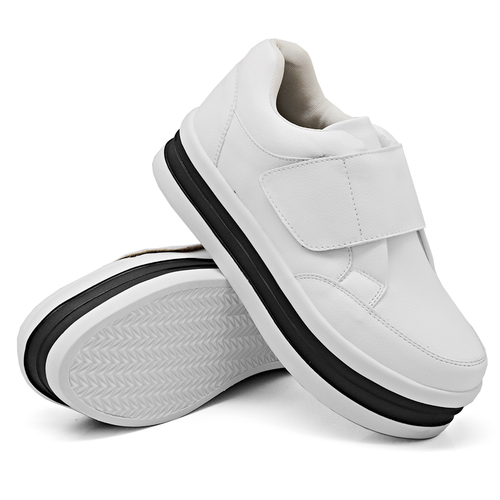 Tênis Chunky Dk shoes com Velcro com  Listra Branco