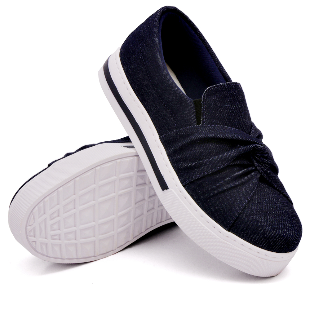 Tênis Slip On Feminino Casual Dk Shoes  Azul