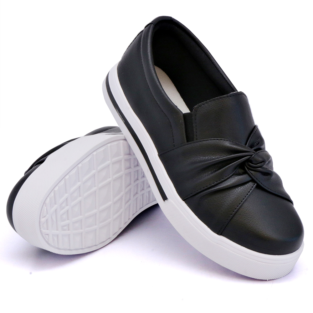 Tênis Slip On Feminino Casual Dk Shoes  Preto