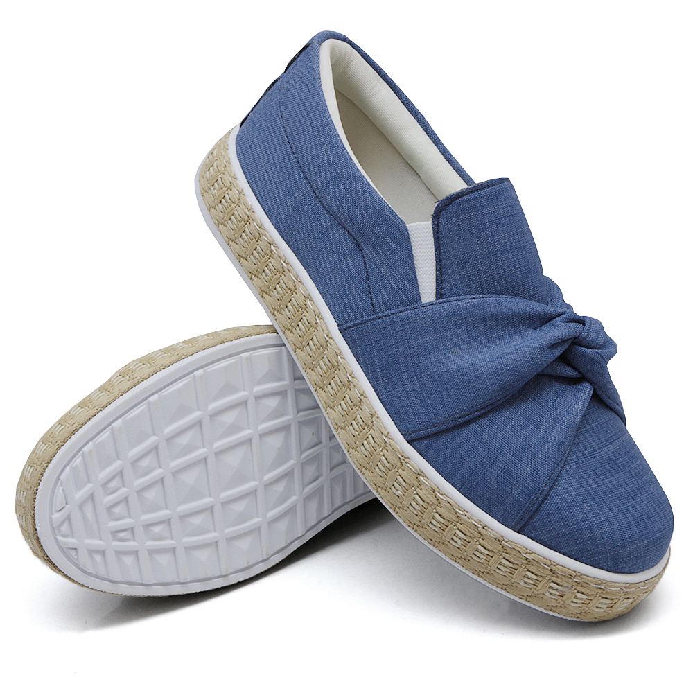 Tênis Slip On Feminino com Elástico Dk Shoes Azul