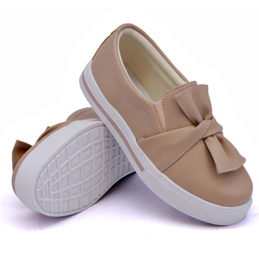 Tênis Slip On Feminino com Laço Dk Shoes Rosê