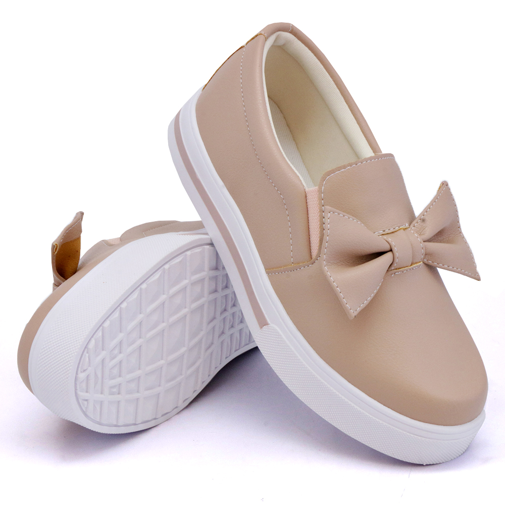 Tênis Slip On Feminino com Laço Dk Shoes Rosê