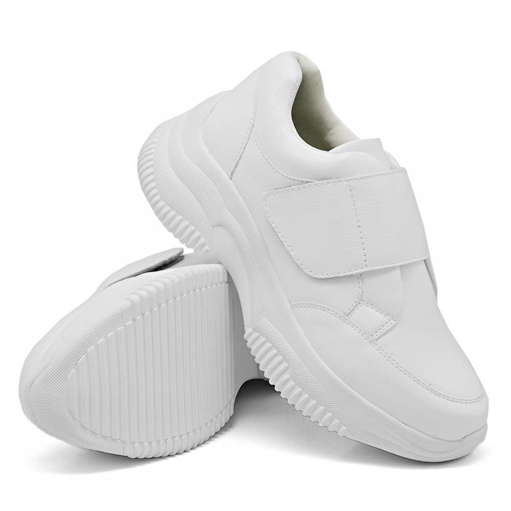 Tênis Sneaker Chunky Feminino com Velcro Dk Shoes  Branco