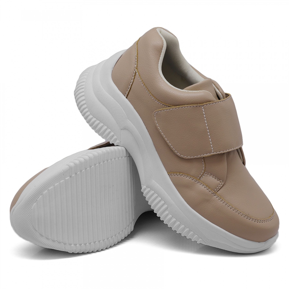 Tênis Sneaker Chunky Feminino com Velcro Dk Shoes  Rosê