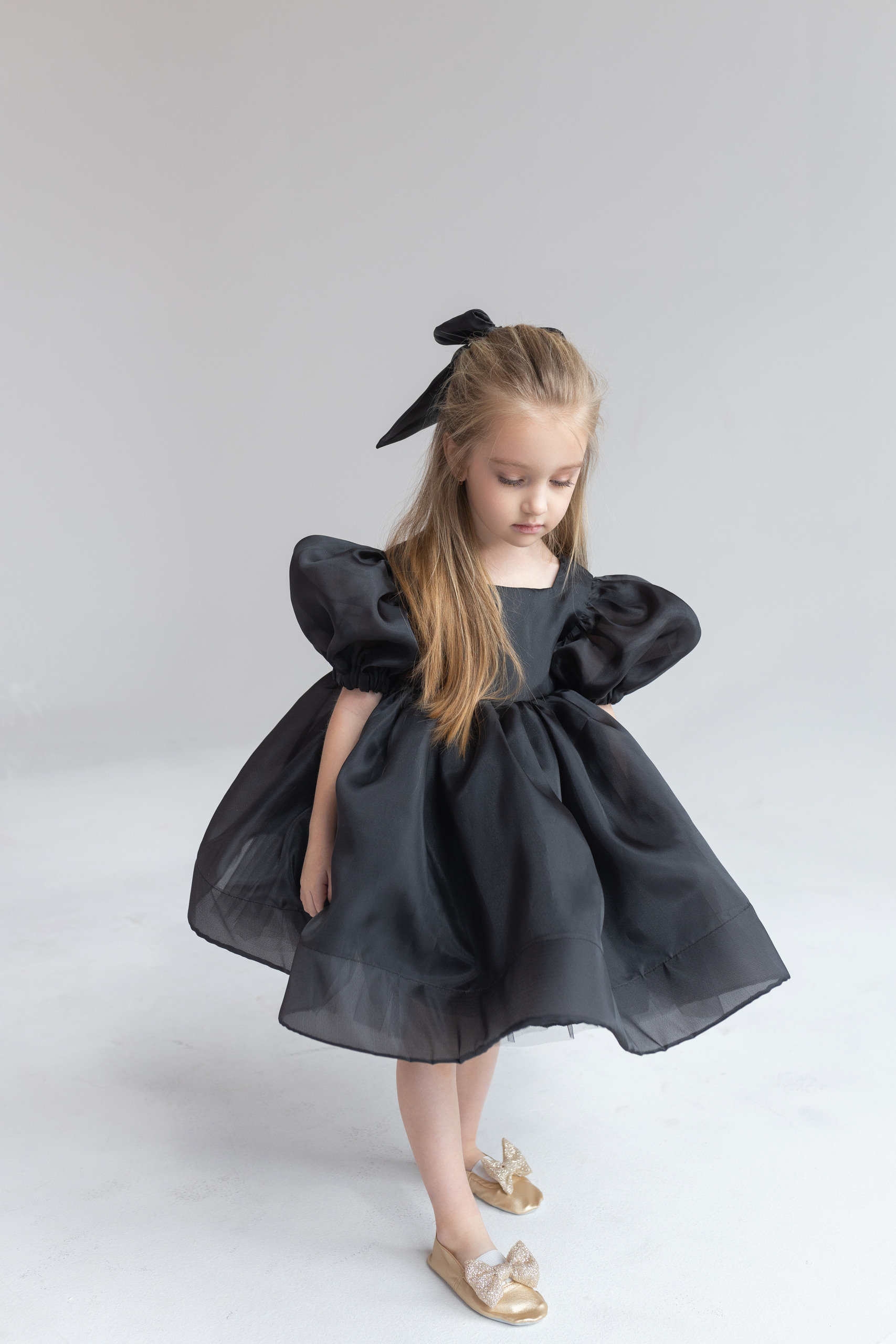 Black Organza dress, White Flower Girl dress, First Birthday dress, Ivory Girl Dress, Princess dress, Toddler party dress, Fancy dress girl